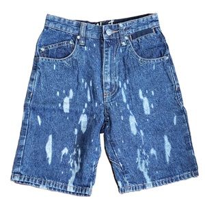 G-Unit Boy’s Graphic Bleach Splashed Casual Summer Blue Denim Jean Shorts